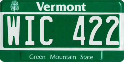 VT license plate WIC422