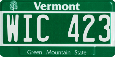 VT license plate WIC423