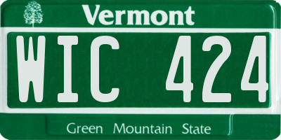 VT license plate WIC424