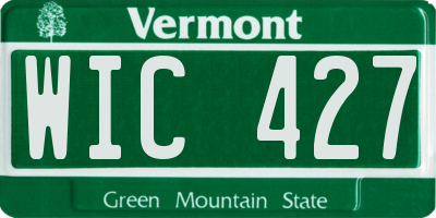 VT license plate WIC427
