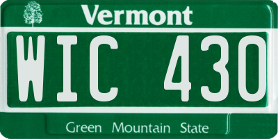 VT license plate WIC430