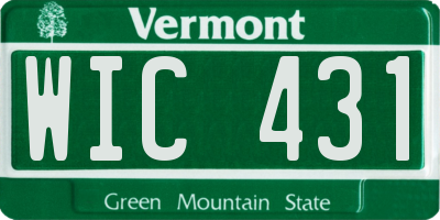 VT license plate WIC431