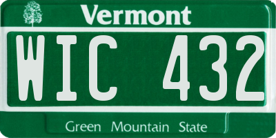 VT license plate WIC432