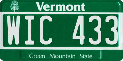 VT license plate WIC433