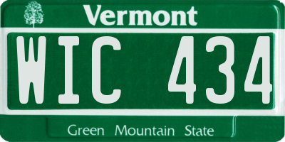 VT license plate WIC434