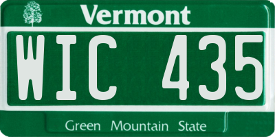 VT license plate WIC435