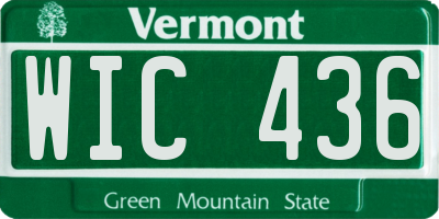 VT license plate WIC436
