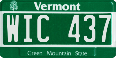 VT license plate WIC437