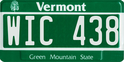 VT license plate WIC438