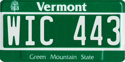 VT license plate WIC443