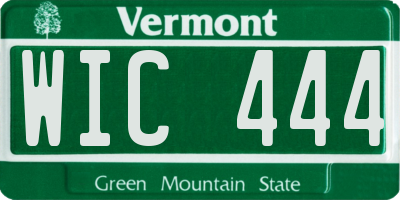 VT license plate WIC444