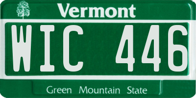 VT license plate WIC446