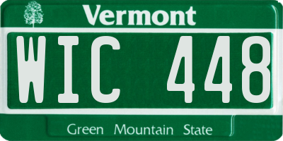 VT license plate WIC448