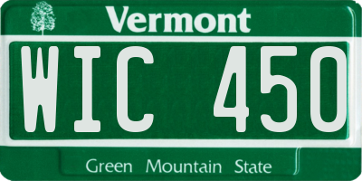 VT license plate WIC450