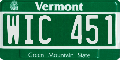 VT license plate WIC451
