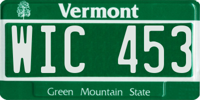 VT license plate WIC453