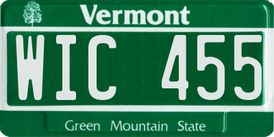 VT license plate WIC455