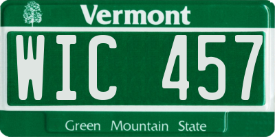 VT license plate WIC457