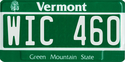 VT license plate WIC460