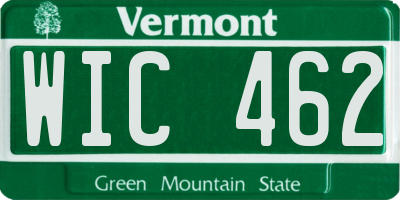 VT license plate WIC462