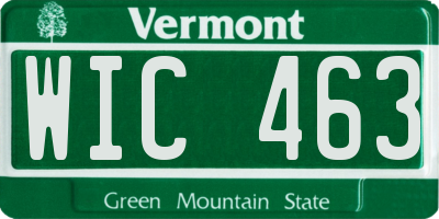VT license plate WIC463