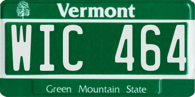 VT license plate WIC464