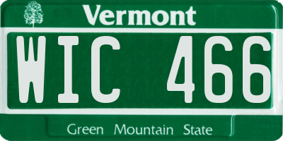 VT license plate WIC466