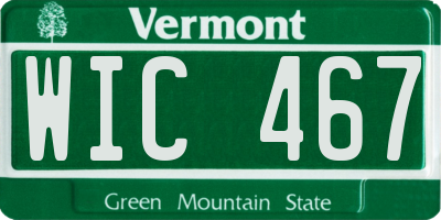 VT license plate WIC467
