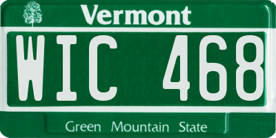 VT license plate WIC468