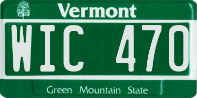 VT license plate WIC470