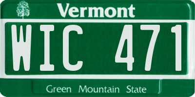 VT license plate WIC471