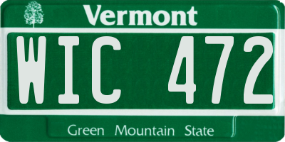 VT license plate WIC472