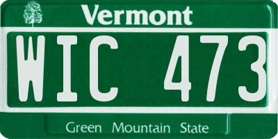 VT license plate WIC473