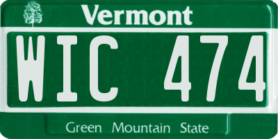 VT license plate WIC474