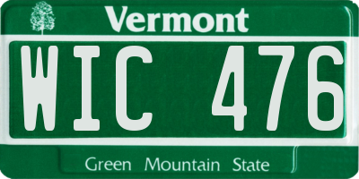 VT license plate WIC476