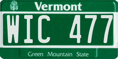 VT license plate WIC477
