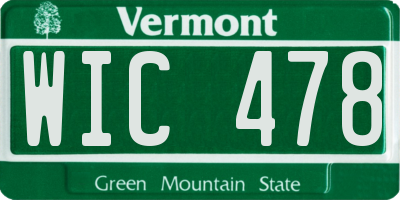 VT license plate WIC478