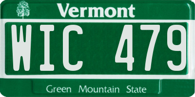 VT license plate WIC479