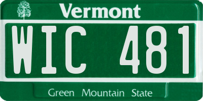 VT license plate WIC481
