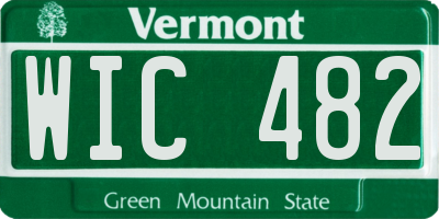 VT license plate WIC482