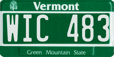 VT license plate WIC483