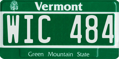 VT license plate WIC484