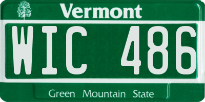 VT license plate WIC486