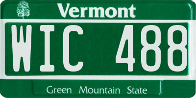 VT license plate WIC488
