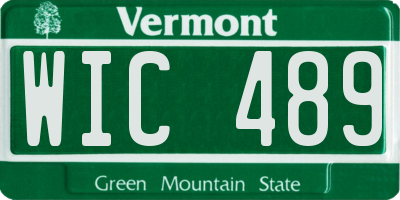 VT license plate WIC489