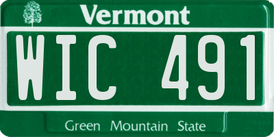 VT license plate WIC491