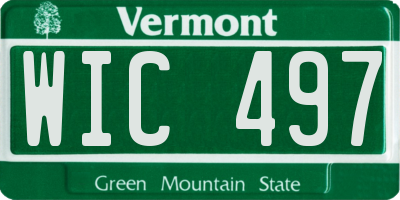VT license plate WIC497