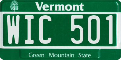 VT license plate WIC501