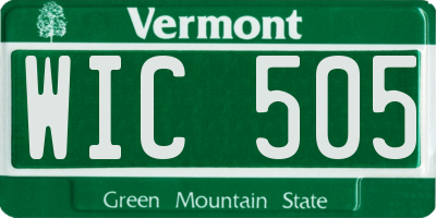 VT license plate WIC505
