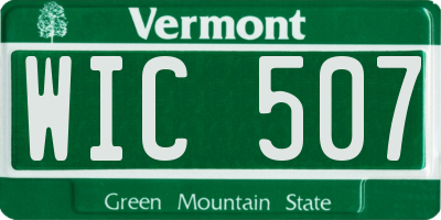 VT license plate WIC507